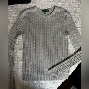 Ralph Lauren Gray Cable Knit Sweater